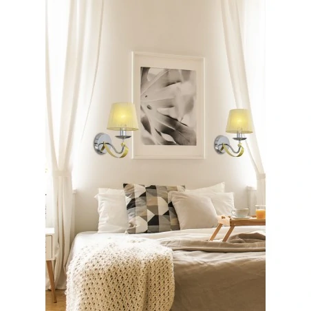 Kinkiety-do-salonu - diva lampa kinkiet z nitkowym abażurem złoto/chrom 21-55040 candellux 