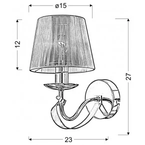 Kinkiety-do-salonu - diva lampa kinkiet z nitkowym abażurem złoto/chrom 21-55040 candellux 