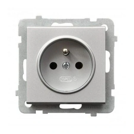 Gniazda-pojedyncze-podtynkowe - gniazdo wtyczkowe z uziemienia pojedyncze srebrny mat sonata gp-1rz/m/38 ospel 