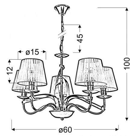 Lampy-sufitowe - bankietowy żyrandol na 5 żarówek e14 złoto-srebrny diva 33-55064 candellux 