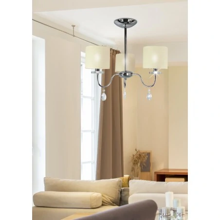 Lampy-sufitowe - lampa wisząca chromowa z zwisającymi kryształkami 3x40w e14 estera 33-11664 candellux 