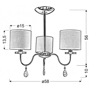 Lampy-sufitowe - lampa wisząca chromowa z zwisającymi kryształkami 3x40w e14 estera 33-11664 candellux 