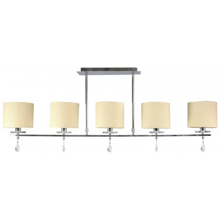 Lampy-sufitowe - chromowa lampa sufitowa listwa z białymi kloszami 5x40w e14 estera 35-11527 candellux 