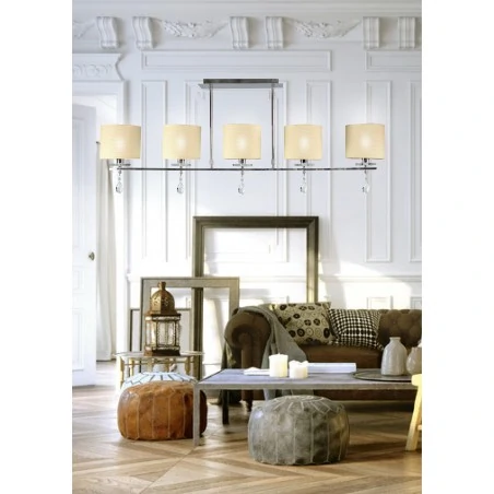 Lampy-sufitowe - chromowa lampa sufitowa listwa z białymi kloszami 5x40w e14 estera 35-11527 candellux 