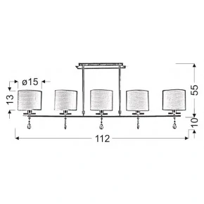 Lampy-sufitowe - chromowa lampa sufitowa listwa z białymi kloszami 5x40w e14 estera 35-11527 candellux 