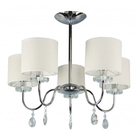 Lampy-sufitowe - lampa wisząca żyrandol chromowy pięciopunktowy 40w e14 estera 35-11671 candellux 