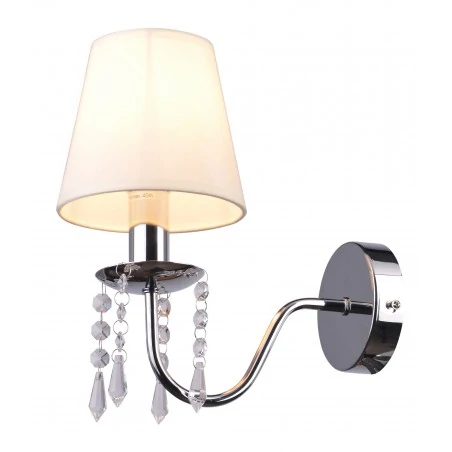 Kinkiety-do-salonu - kinkiet chromowo - beżowy z kryształkami 1x40w e14 ruti 21-58706 candellux 