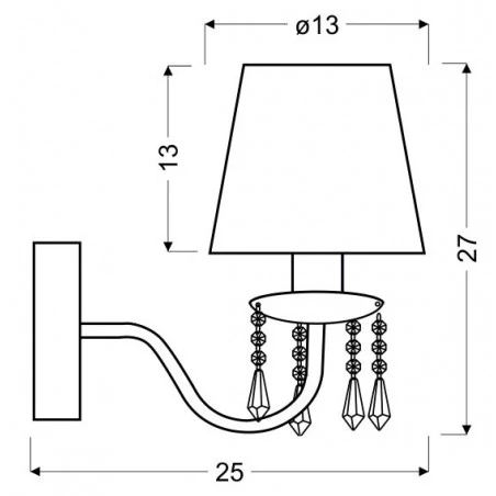 Kinkiety-do-salonu - kinkiet chromowo - beżowy z kryształkami 1x40w e14 ruti 21-58706 candellux 