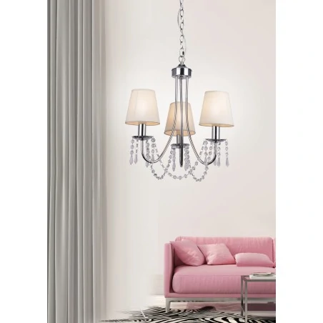 Lampy-sufitowe - stylowa lampa wisząca z kryształkami 3x40w e14 ruti 33-58713 candellux 