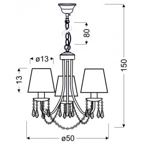 Lampy-sufitowe - stylowa lampa wisząca z kryształkami 3x40w e14 ruti 33-58713 candellux 