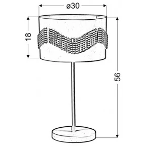 Lampki-nocne - lampa gabinetowa biała z koralikami h-56 1x60w e27 antonio 41-23018 candellux 