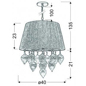 Lampy-sufitowe - lampa wisząca na łańcuchu szaro-beżowa 3x40w e14 elissa 33-04567 candellux 