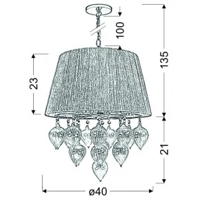 Lampy-sufitowe - lampa wisząca na łańcuchu szaro-beżowa 3x40w e14 elissa 33-04567 candellux 