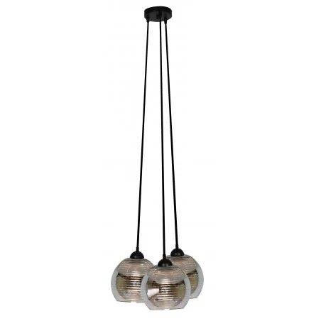 Lampy-sufitowe - lampa wisząca z trzema szklanymi kloszami chrom 3x60w e27 trio 33-62840 candellux 