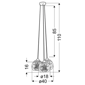 Lampy-sufitowe - lampa wisząca z trzema szklanymi kloszami chrom 3x60w e27 trio 33-62840 candellux 