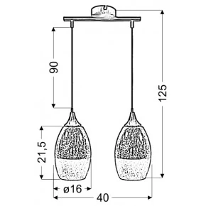 Lampy-sufitowe - lampa wisząca srebrna o efekcie bitego szkła 2x60w e27 celia 32-51578 candellux 