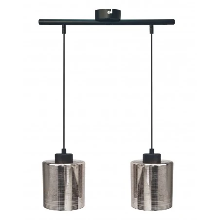 Lampy-sufitowe - lampa wisząca czarna szklano - metalowa 2x60w e27 cox 32-53879 candellux 
