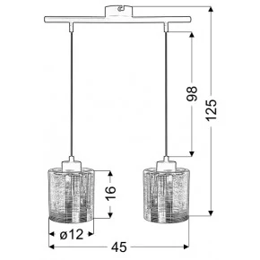 Lampy-sufitowe - lampa wisząca czarna szklano - metalowa 2x60w e27 cox 32-53879 candellux 