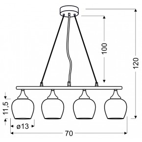 Lampy-sufitowe - lampa wisząca o regulowanej wysokości 4x60w e27 sirius 34-59628 candellux 