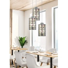 NOCTURNO LAMPA WISZĄCA TALERZ 3X40W E27 CHROM