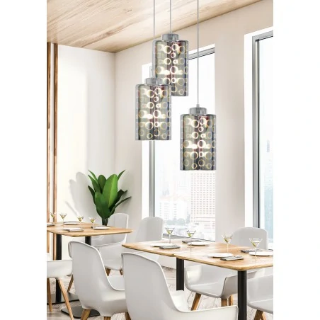 Lampy-sufitowe - lampa wisząca - talerz o oryginalnej strukturze kloszy 3x40w e27 nocturno 33-57747 candellux 