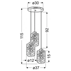 NOCTURNO LAMPA WISZĄCA TALERZ 3X40W E27 CHROM