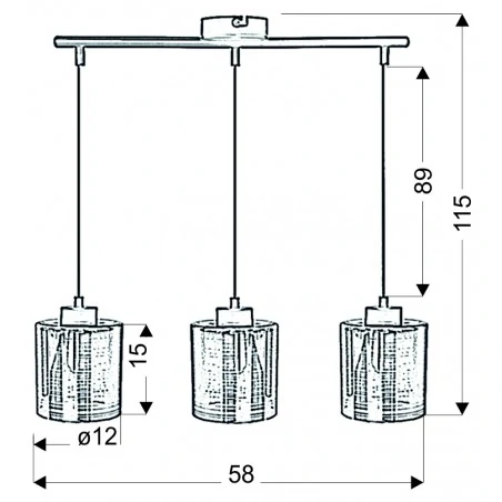 Lampy-sufitowe - oryginalna lampa wisząca o regulowanej wysokości 3x40w e27 nocturno 33-57709 candellux 