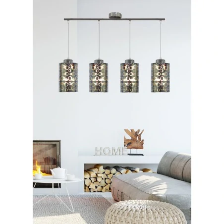 Lampy-sufitowe - czteropunktowa lampa wisząca chromowa 4x40w e27 nocturno 34-57723 candellux 