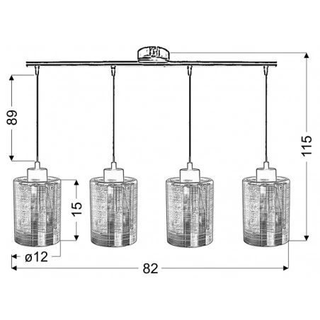 Lampy-sufitowe - czteropunktowa lampa wisząca chromowa 4x40w e27 nocturno 34-57723 candellux 