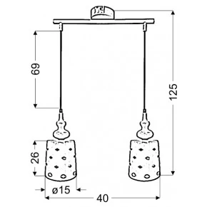 Lampy-sufitowe - lampa wisząca metalowa biało-czarna 2x60w e27 hamp 32-51929 candellux 