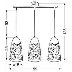 Lampy-sufitowe - oświetlenie wiszące biało - czarne 3x60w e27 sabrin 33-54876 candellux 