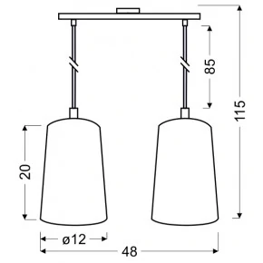 Lampy-sufitowe - oświetlenie wiszące biało-czarne 2x60w e27 vista 32-64271 candellux 