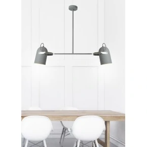 Lampy-sufitowe - lampa wisząca szara na dwie żarówki e27 2x40w gray 32-66510 candellux 