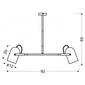 Lampy-sufitowe - lampa wisząca szara na dwie żarówki e27 2x40w gray 32-66510 candellux 