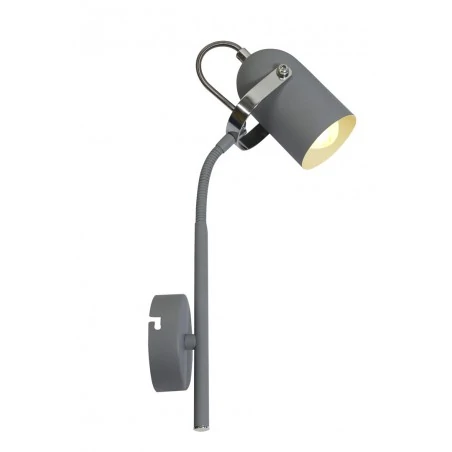 Kinkiety-do-salonu - kinkiet szary na wysięgniku 1x40w e14 gray 91-66527 candellux 