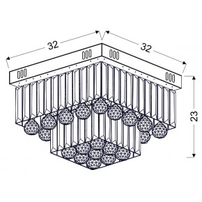 Plafony - lampa sufitowa chromowa z kryształkami led 18w 4000k carmina 98-44716 candellux 