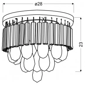 Plafony - efektowny plafon z dużą ilością kryształków 4000k 12w led atella 98-44778 candellux 