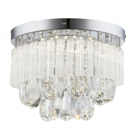 Plafony - plafon chromowy z dwoma rodzajami kryształków 4000k 12w led lonella 98-44792 candellux 