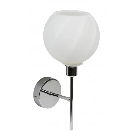 Kinkiety - kinkiet chromowo - biały ze szklanym kloszem 1x40w e27 raul 21-72191 candellux 