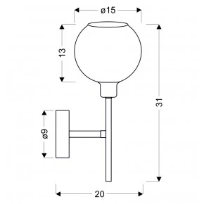 Kinkiety - kinkiet chromowo - biały ze szklanym kloszem 1x40w e27 raul 21-72191 candellux 