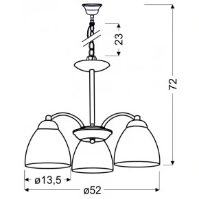 Lampy-sufitowe - satynowa lampa wisząca o szklanych kloszach 3x60w e27 uli 33-66152 candellux 