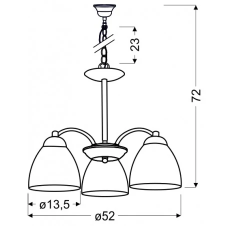 Lampy-sufitowe - satynowa lampa wisząca o szklanych kloszach 3x60w e27 uli 33-66152 candellux 