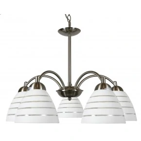 Lampy-sufitowe - pięcioramienne oświetlenie wiszące biało-satynowe 5x60w e27 uli 35-66169 candellux 