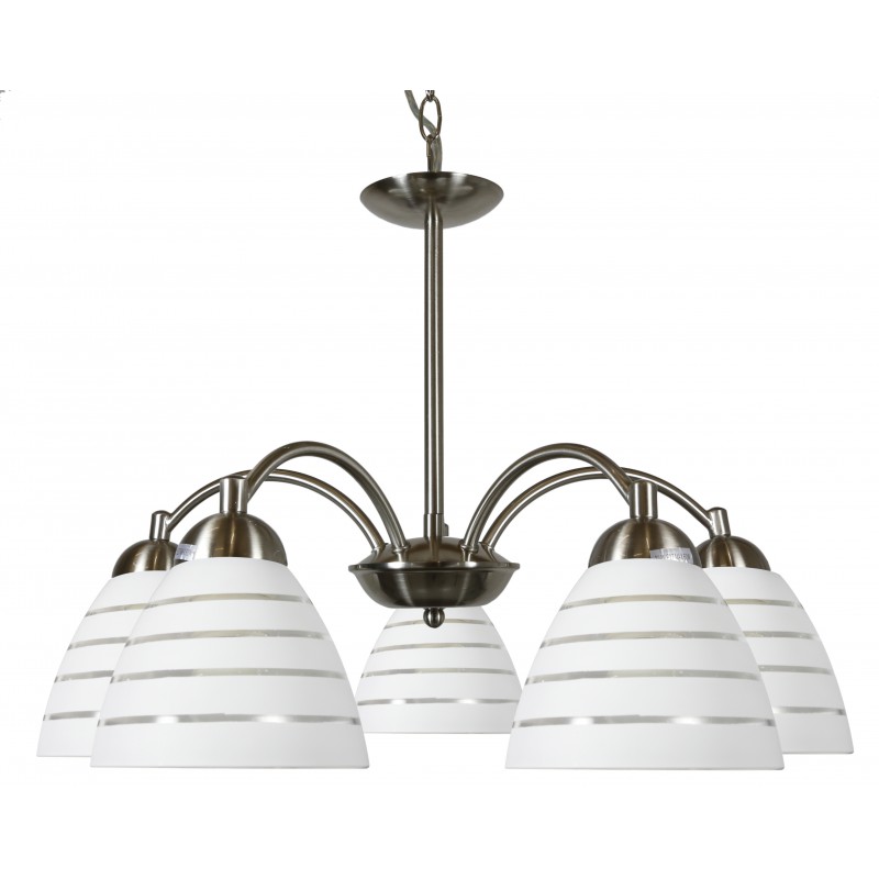 Lampy-sufitowe - pięcioramienne oświetlenie wiszące biało-satynowe 5x60w e27 uli 35-66169 candellux firmy Candellux 