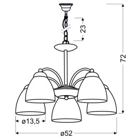 Lampy-sufitowe - pięcioramienne oświetlenie wiszące biało-satynowe 5x60w e27 uli 35-66169 candellux 