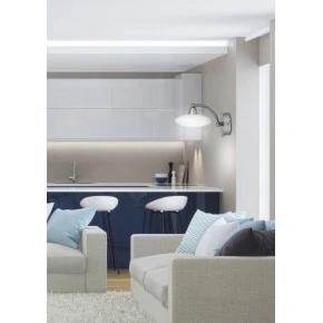 ELISA LAMPA KINKIET 1X40 G9 SATYNA-NIKIEL+BIAŁE SZKŁO PROMOCJA