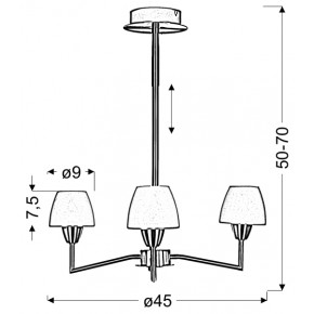 Lampy-sufitowe - lampa wisząca o regulowanej wysokości  3x40w g9 togo 33-10639 candellux 