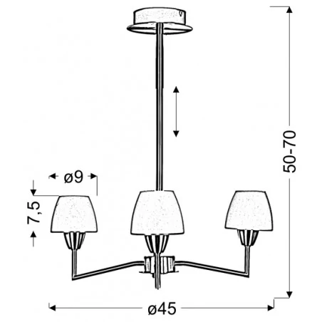 Lampy-sufitowe - lampa wisząca o regulowanej wysokości  3x40w g9 togo 33-10639 candellux 