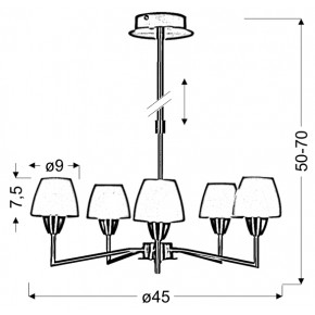 Lampy-sufitowe - lampa sufitowa satynowo - chromowa 5x40w g9 togo 35-10646 candellux 