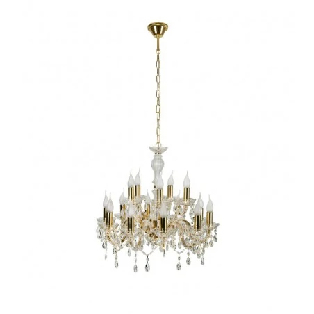 Lampy-sufitowe - złota lampa wisząca z kryształowymi zdobieniami 15xe14 40w maria teresa 30-95810 candellux 